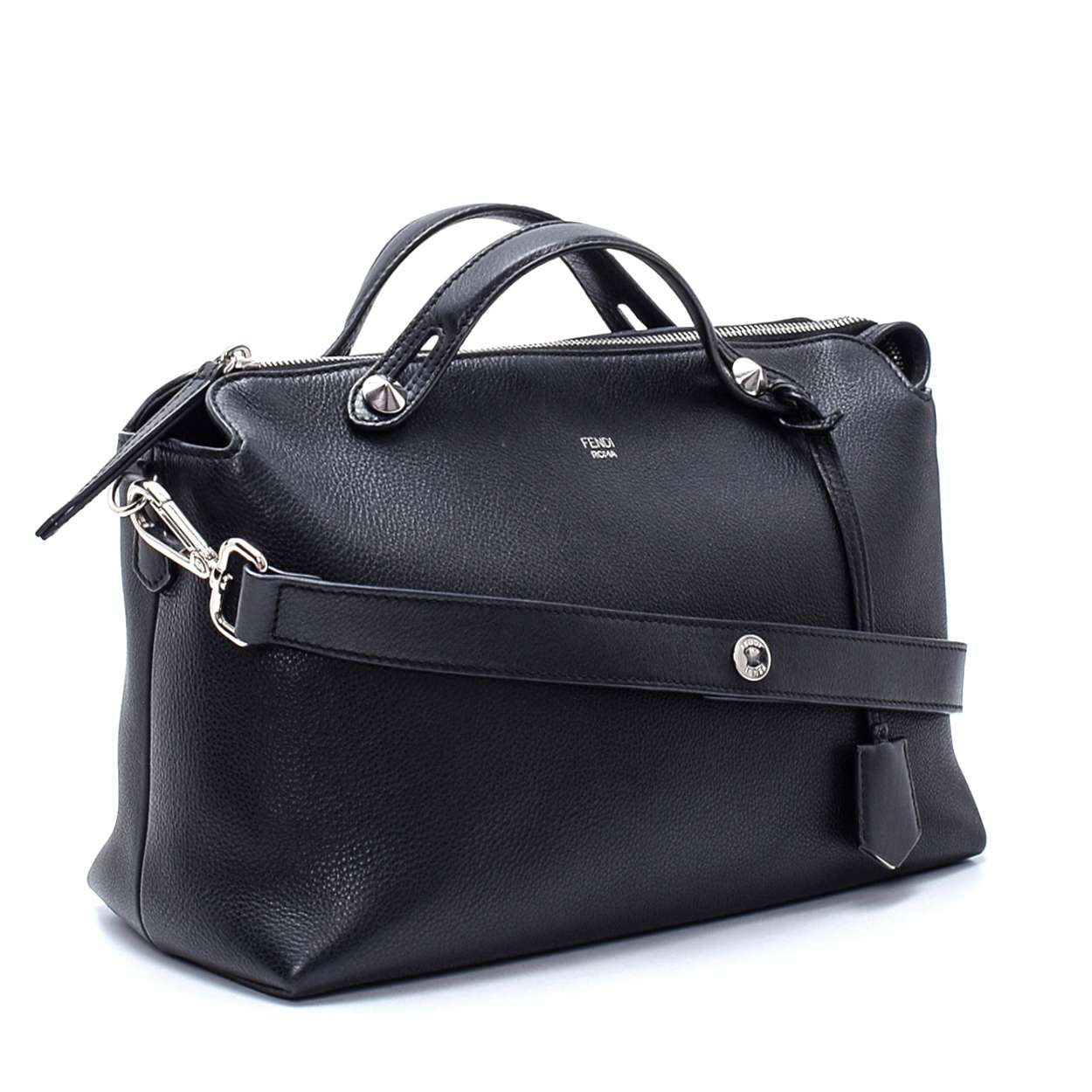Fendi - Black Color Leather by the Way Medium Boston Bag